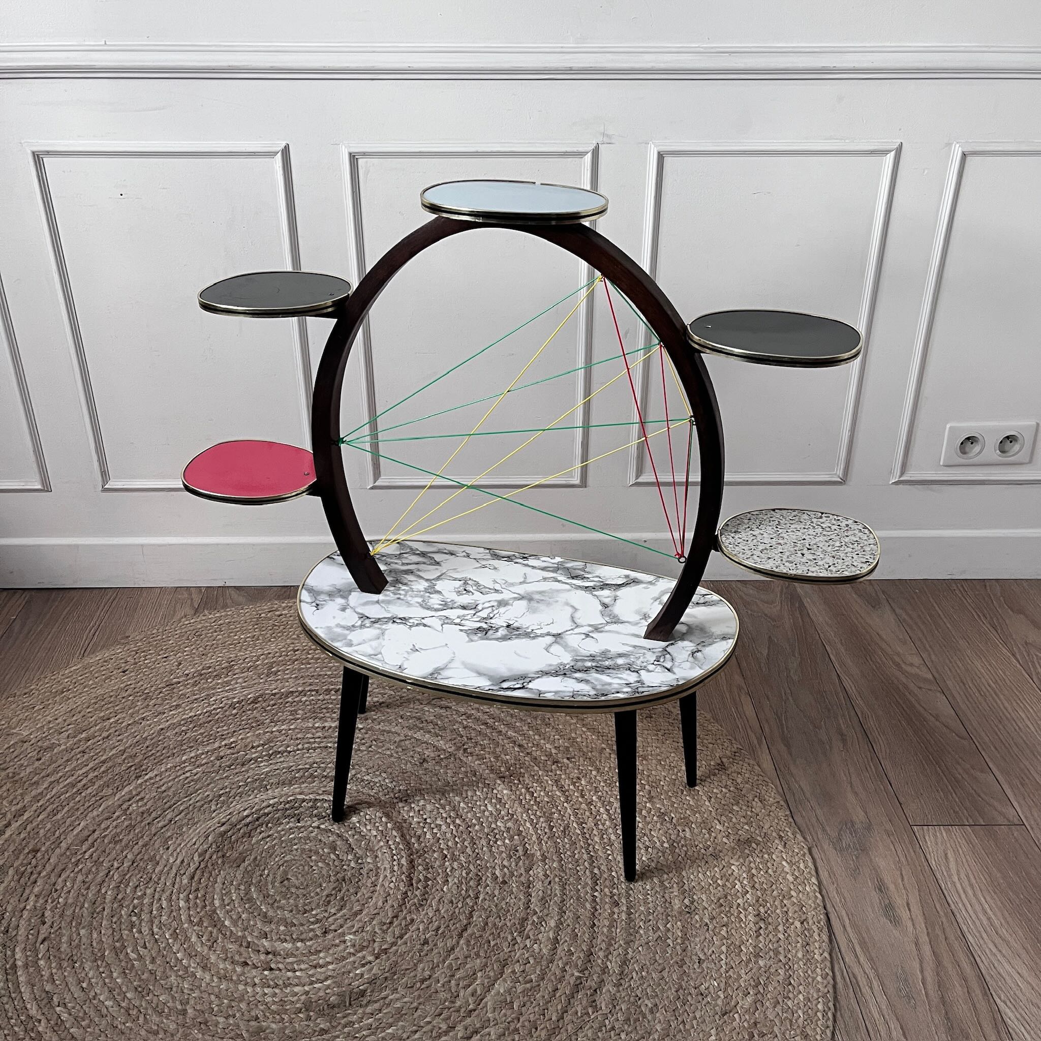 Porte-plantes en Formica années 60