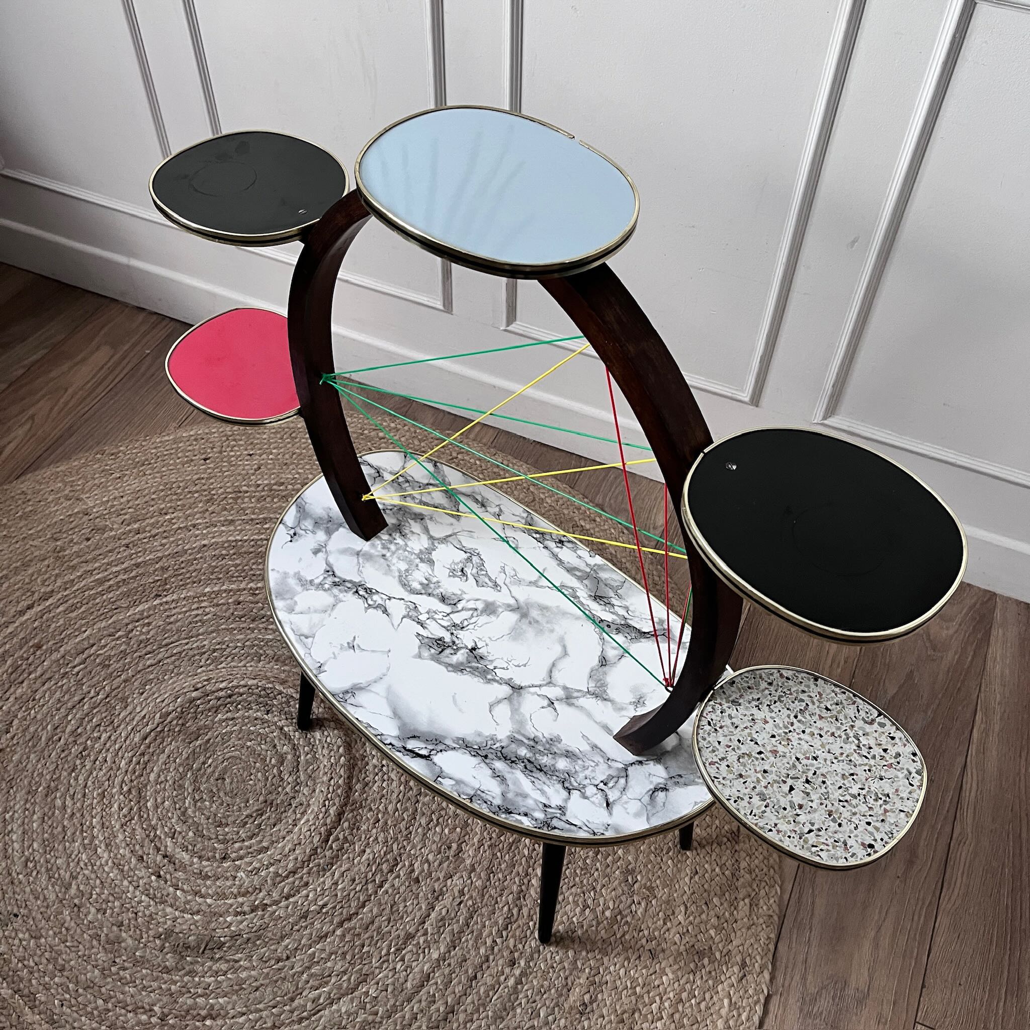 Porte-plantes en Formica années 60