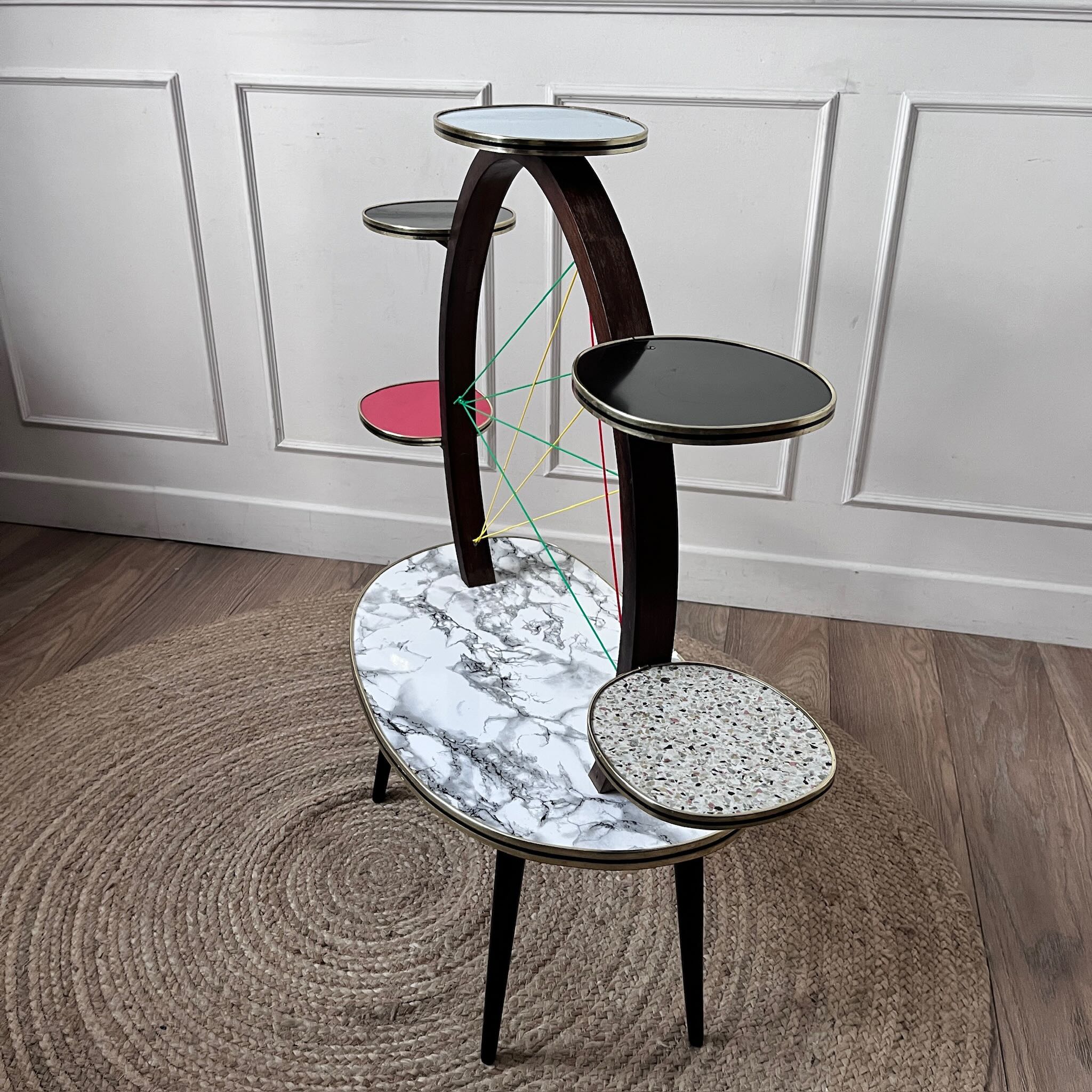 Porte-plantes en Formica années 60