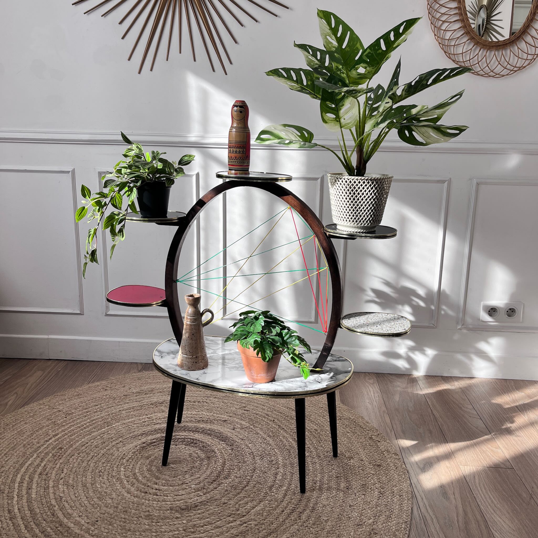 Porte-plantes en Formica années 60