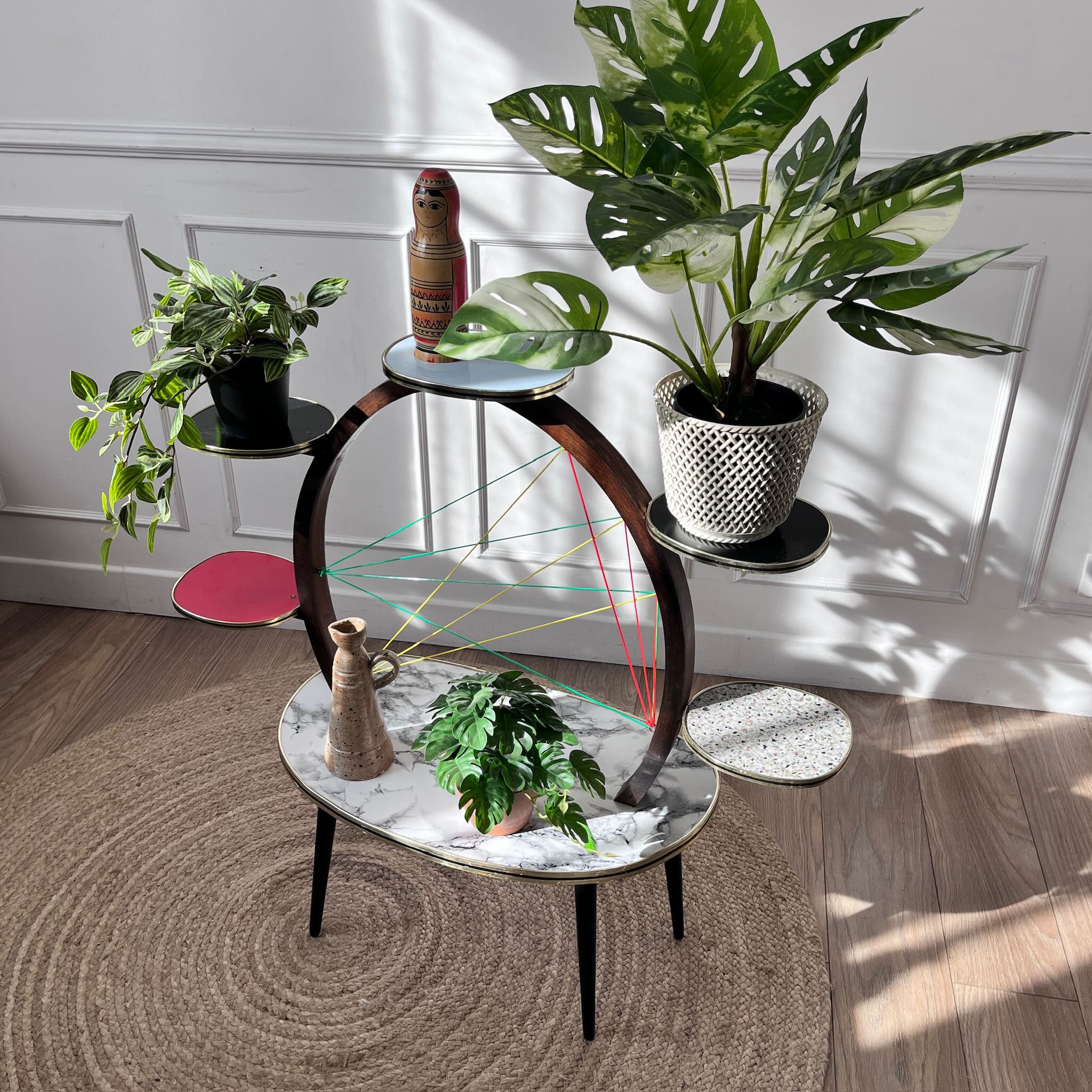 Porte-plantes en Formica années 60