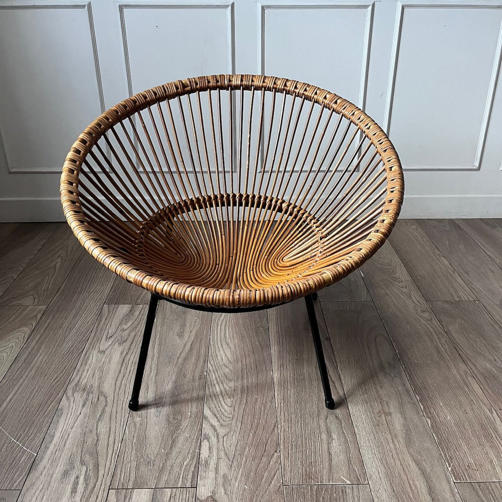 Fauteuil rotin vintage