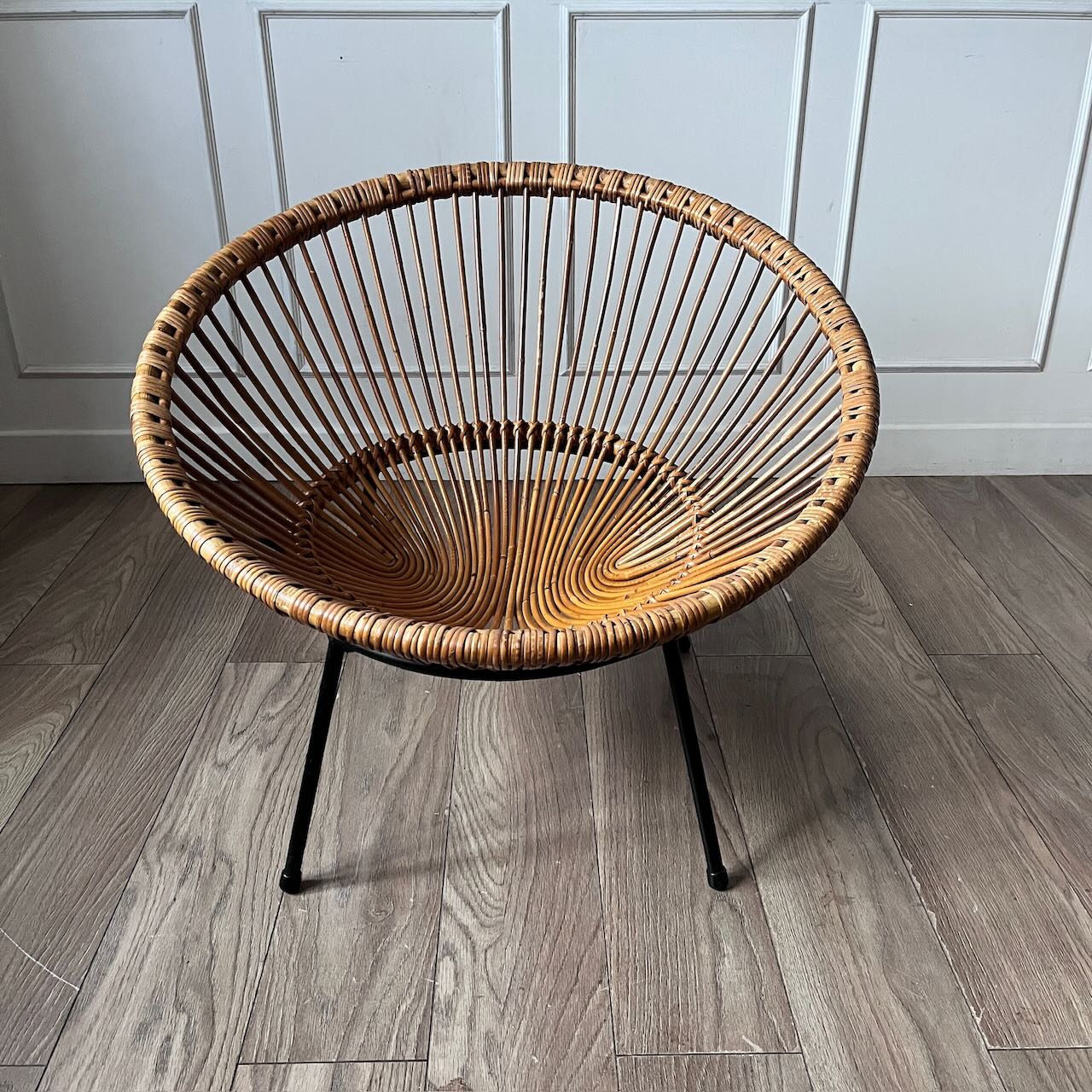 Fauteuil rotin vintage