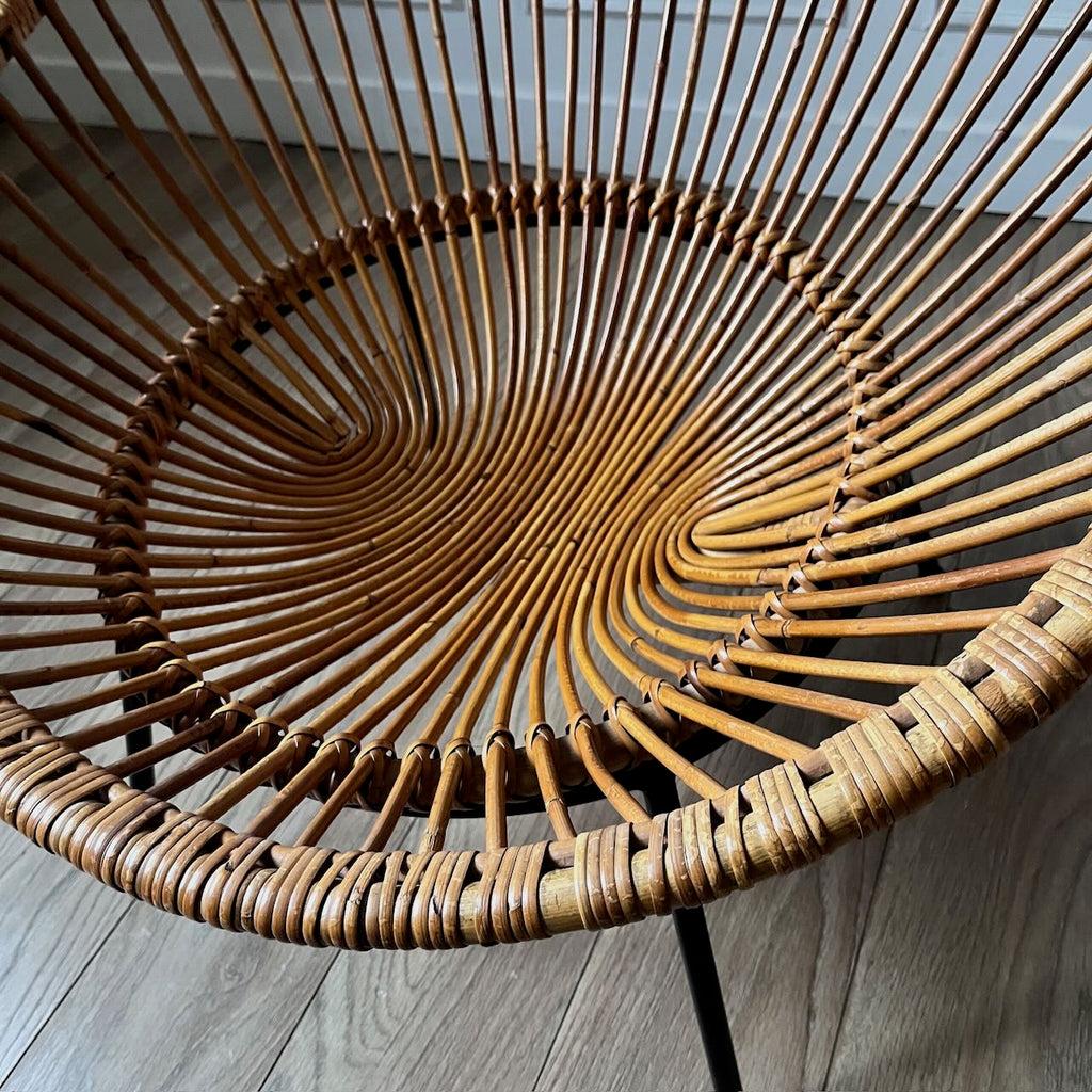 Fauteuil rotin vintage