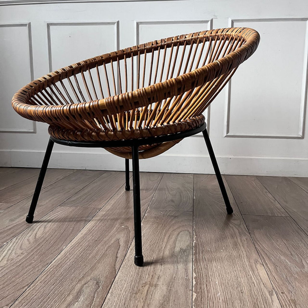 Fauteuil rotin vintage