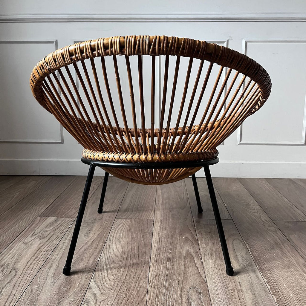 Fauteuil rotin vintage