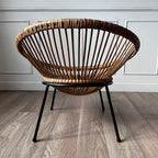 Fauteuil rotin vintage