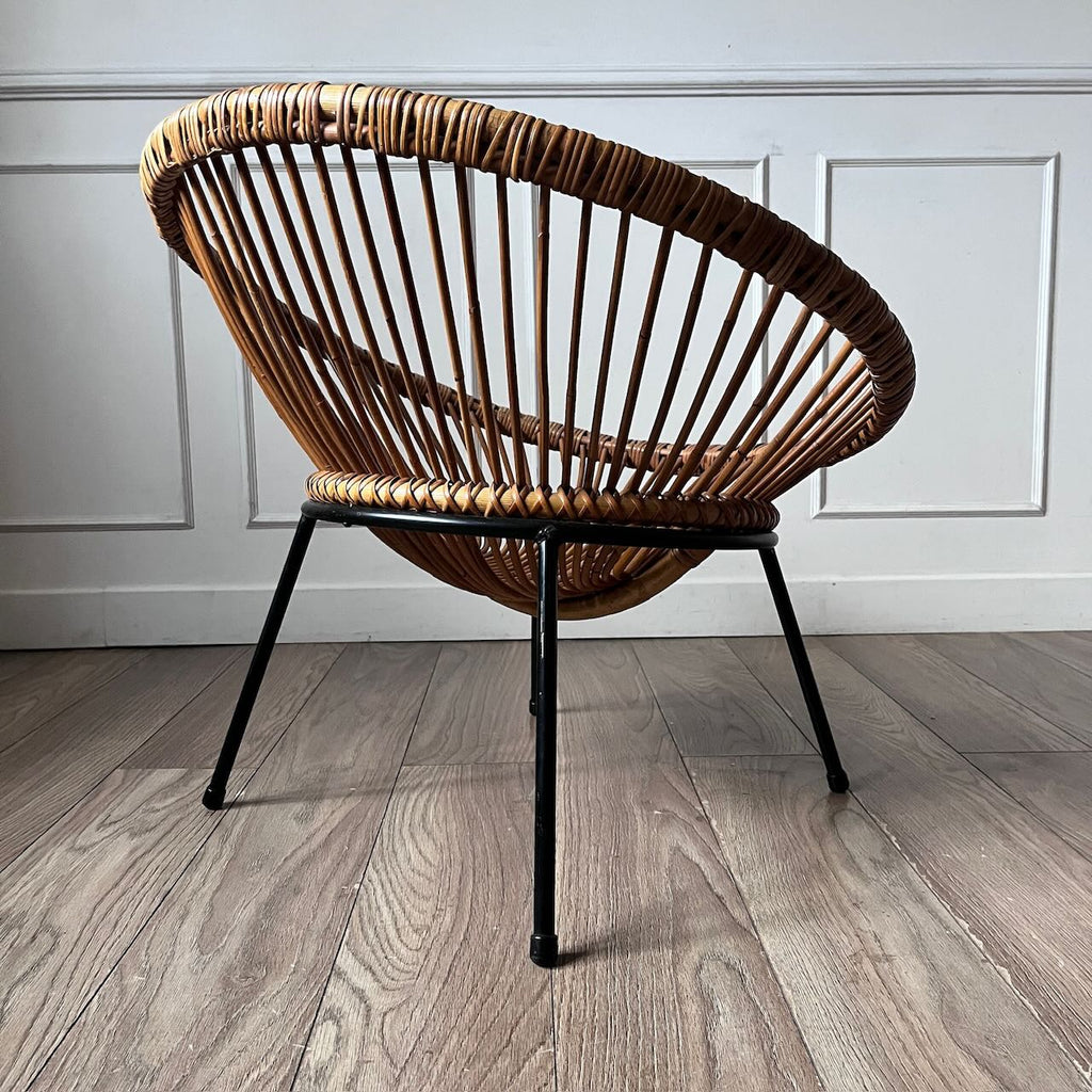 Fauteuil rotin vintage