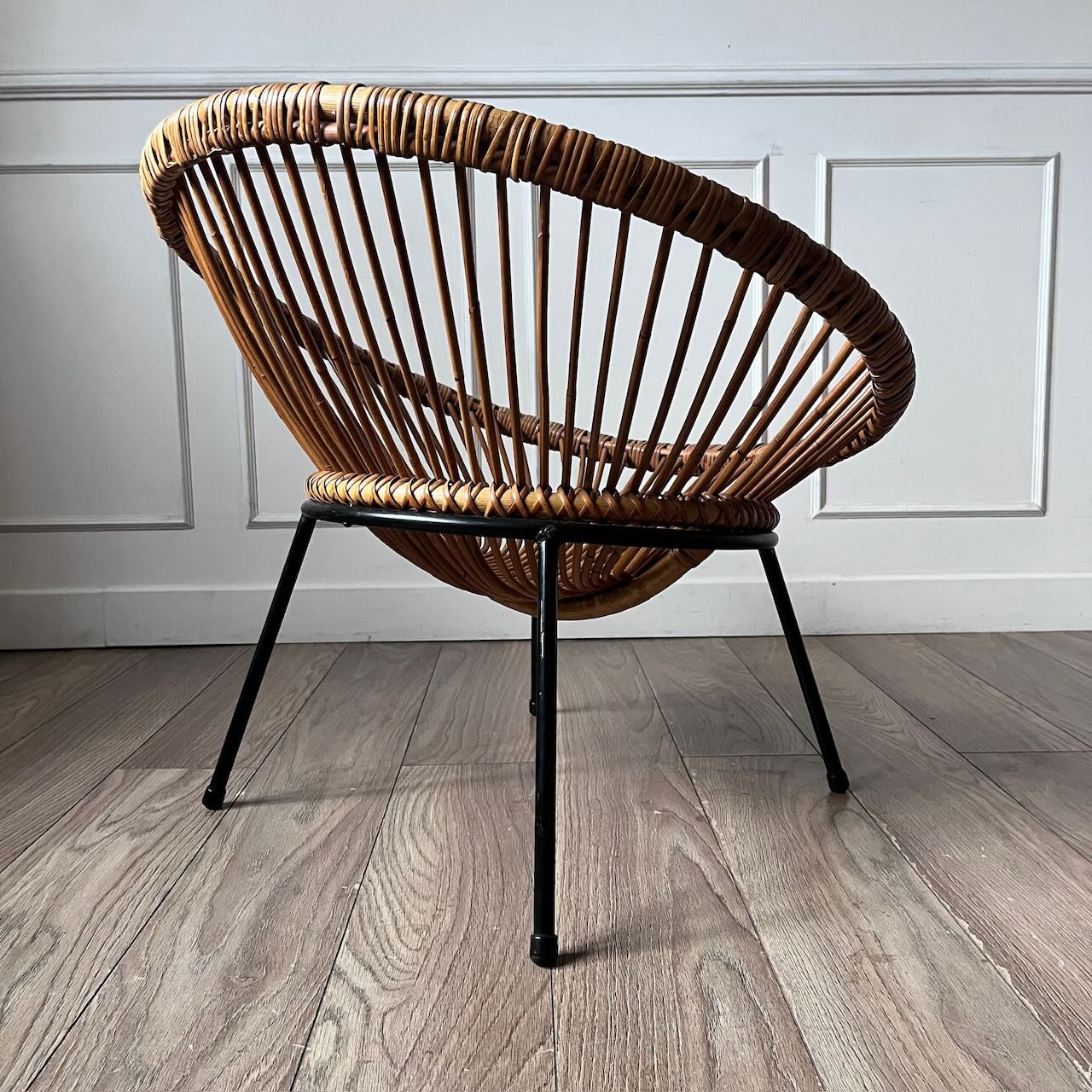 Fauteuil rotin vintage