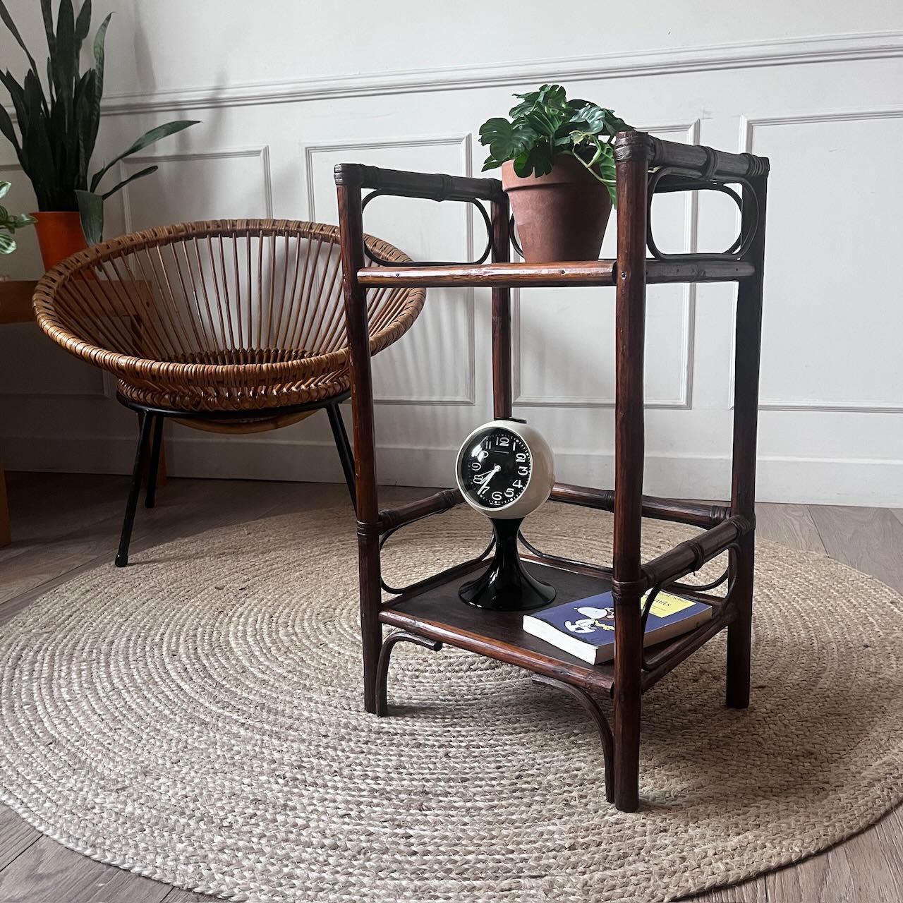 Chevet vintage en rotin