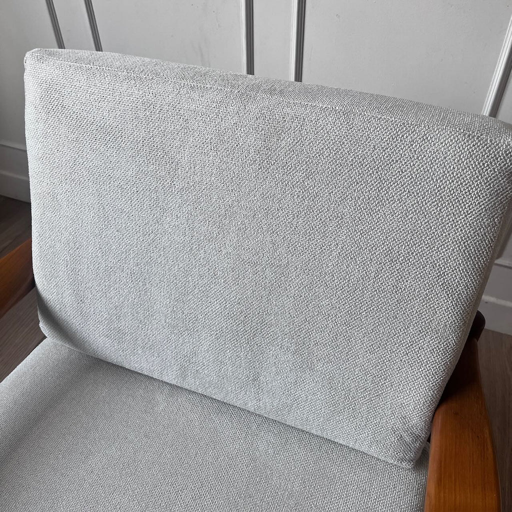 Fauteuil scandinave tissu blanc