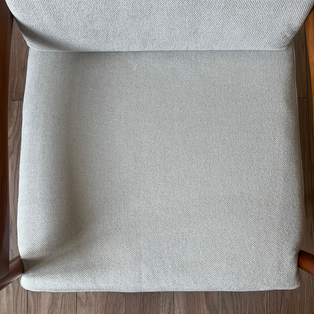 Fauteuil scandinave tissu blanc