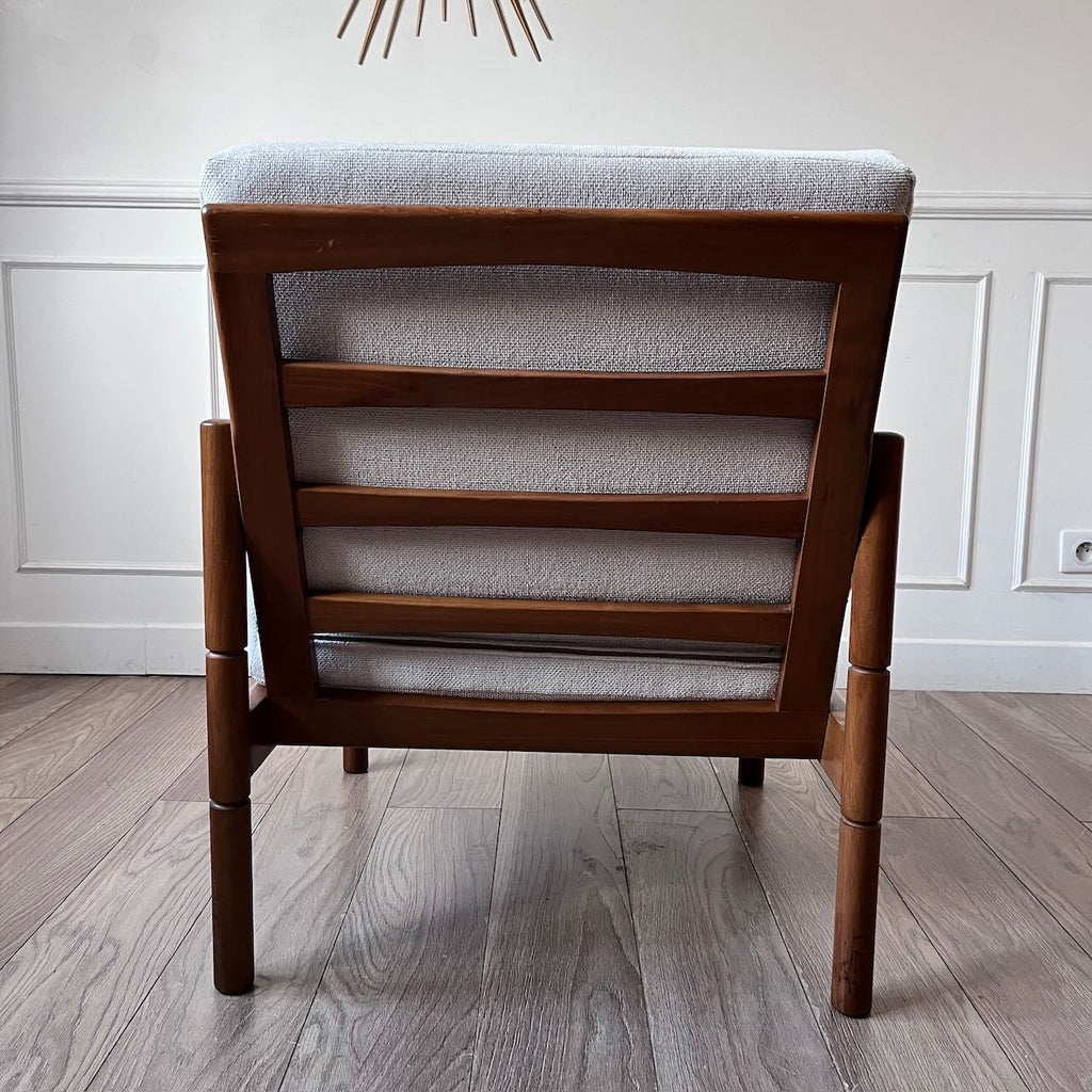 Fauteuil scandinave tissu blanc