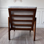Fauteuil scandinave tissu blanc