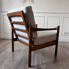 Fauteuil scandinave tissu blanc