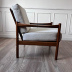 Fauteuil scandinave tissu blanc