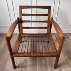 Fauteuil scandinave tissu blanc