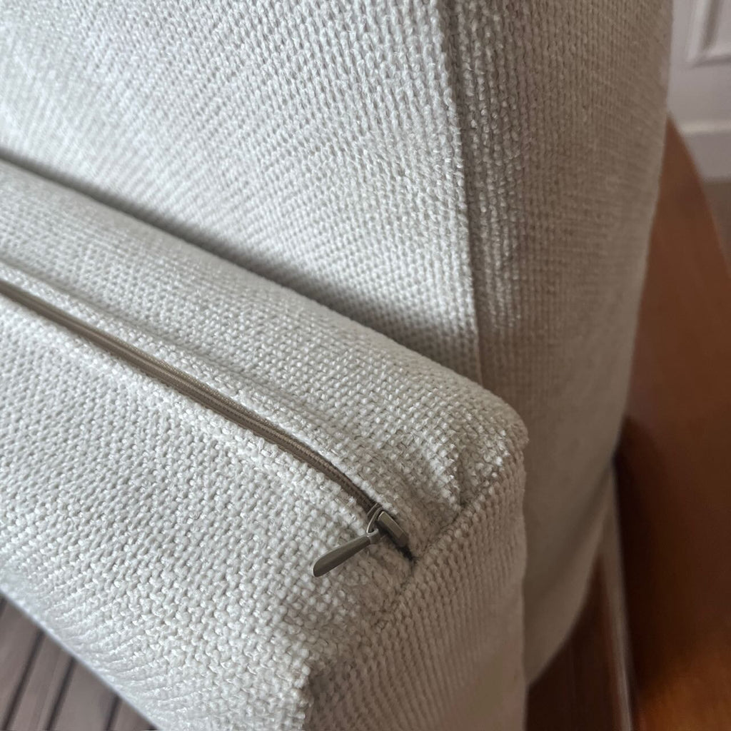 Fauteuil scandinave tissu blanc