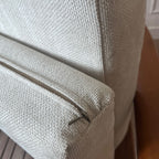 Fauteuil scandinave tissu blanc