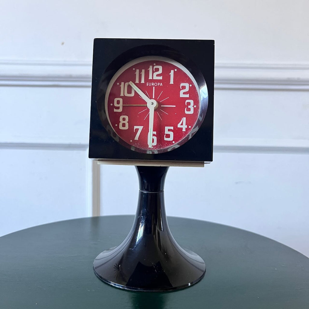Réveil vintage Europa carré noir