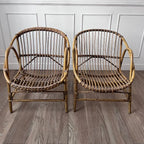 Paire de fauteuils en rotin