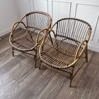 Paire de fauteuils en rotin