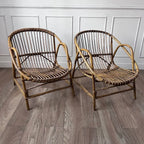Paire de fauteuils en rotin