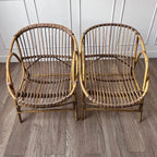 Paire de fauteuils en rotin