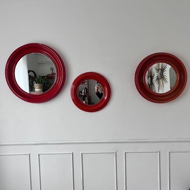 Grand miroir rouge 70's 7