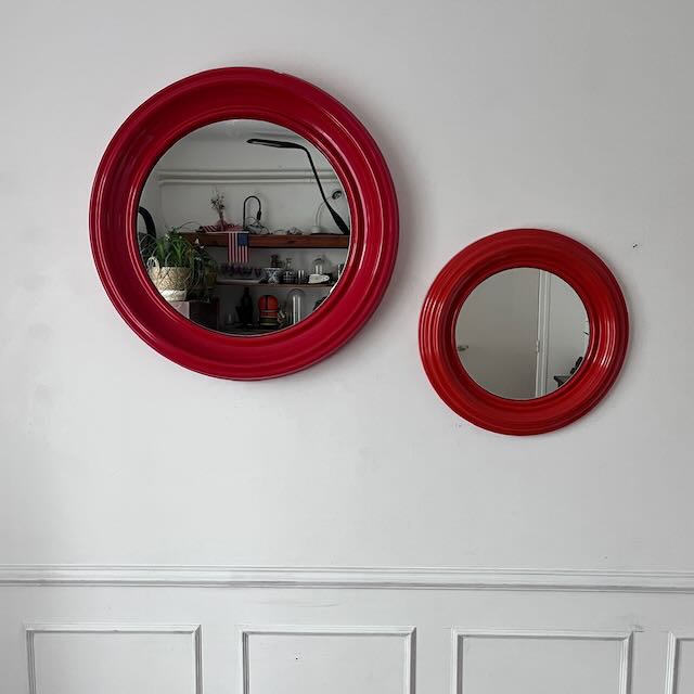 Grand miroir rouge 70's 8