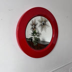 Miroir années 70 rouge
