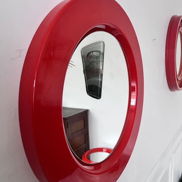 Miroir années 70 rouge 2
