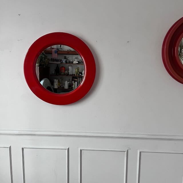 Miroir années 70 rouge 6