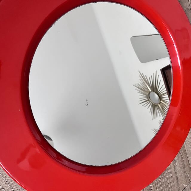 Miroir années 70 rouge 7