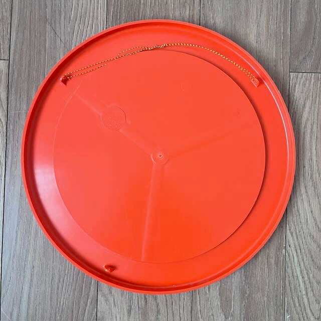 Miroir vintage Syla en plastique rouge orangé  4
