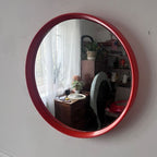 Miroir vintage rond en plastique orange