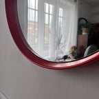 Miroir vintage rond en plastique orange 3