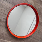 Miroir vintage rond en plastique orange 4