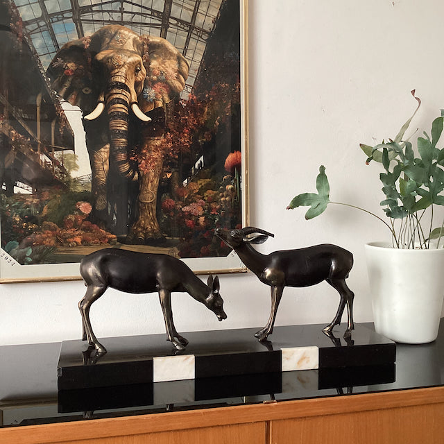Sculpture Gazelles Art Déco