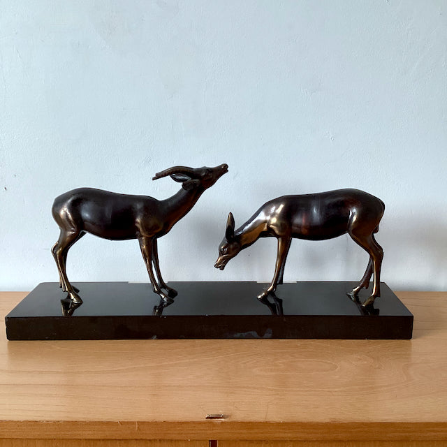 Sculpture Gazelles Art Déco