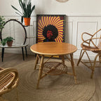 Table basse ronde en rotin