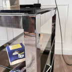 Bureau chrome et verre