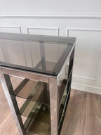 Bureau chrome et verre