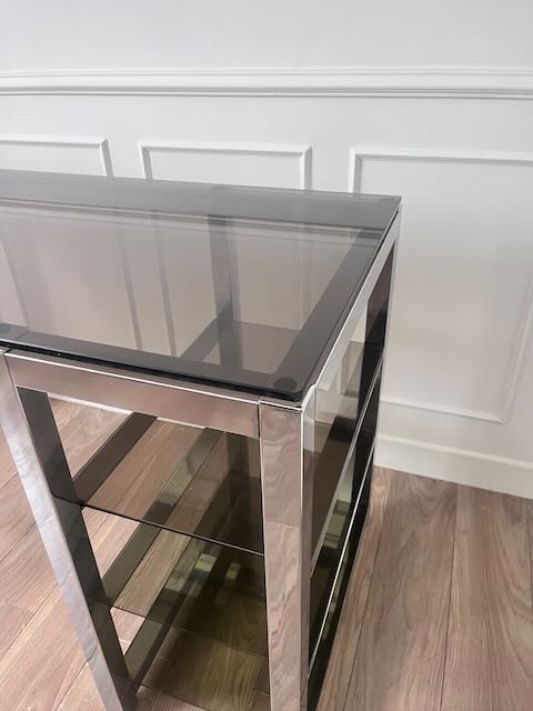 Bureau chrome et verre