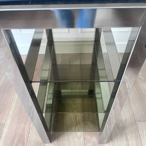 Bureau chrome et verre