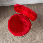 Chaise fourrure rouge vintage