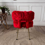 Chaise fourrure rouge vintage