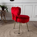Chaise fourrure rouge vintage