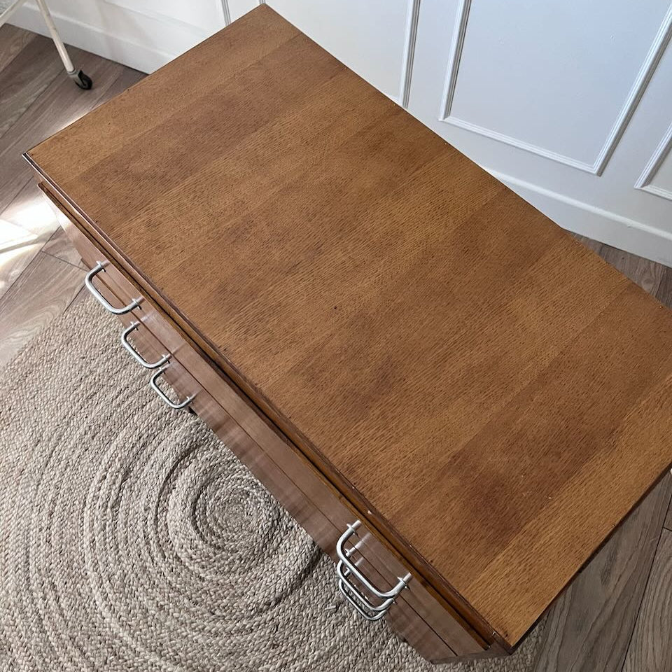 Commode vintage pieds compas