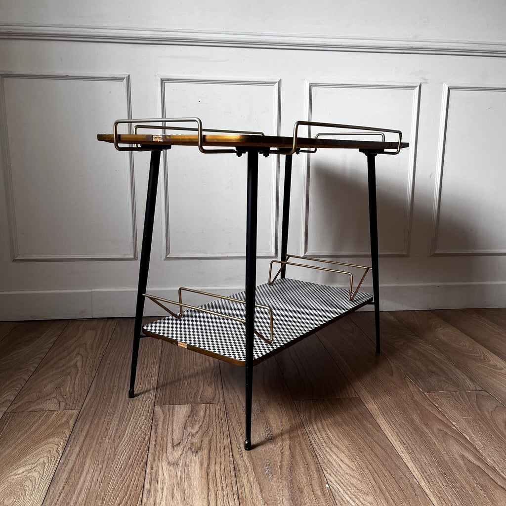 Desserte vintage à motifs damiers